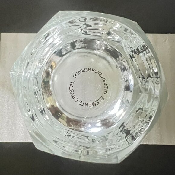 Elements 2 Czech Crystal Votive Candle Holders Bohemian Mid Century Modern - Picture 8 of 10